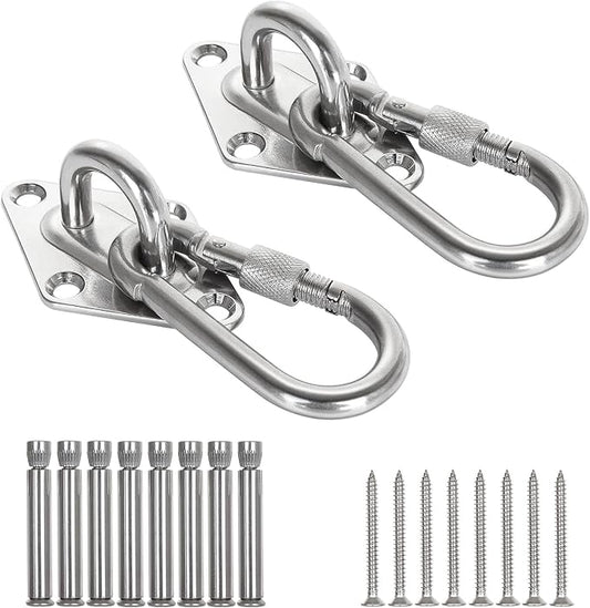 ABuff 1100 lb Heavy Duty Hammocks Hooks, 2 Pcs M8 Yoga & Brazilian Hammock Hanging Kit for Hammock Stands, Ceiling Hook for Hammocks Hanging Kit, Swing Hanging, Wall/Ceiling Mount, Indoor & Outdoor
