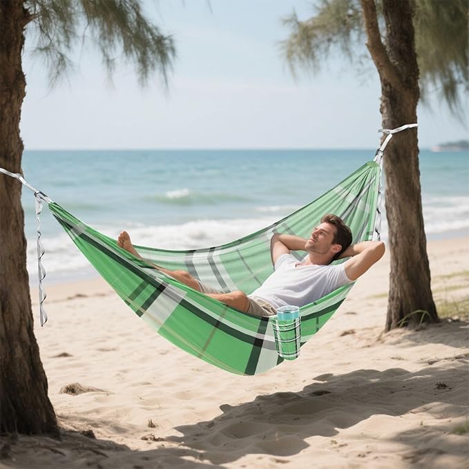 Black White Green Checkered Plaid 330lb Capacity Outdoor Hammock with Portabl Carry Bag Backyard Hammock for Camping Travel Accessories hamacas para adultos
