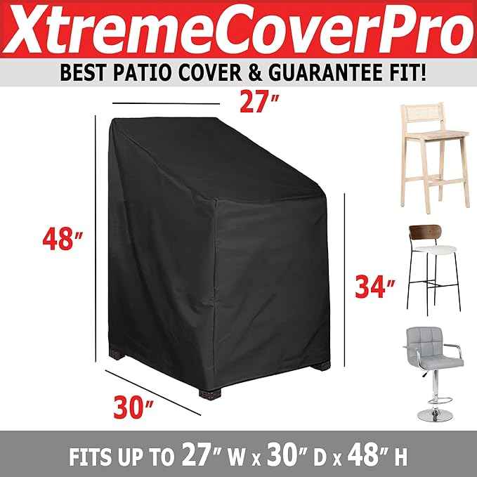 30x27x48 UV-proof Waterproof Furniture Patio Cover 30D x 27W x 48H breathable dust proof sofa table chair storage bar high chair color black sectional armless 30 inches 27 inches 48 inches