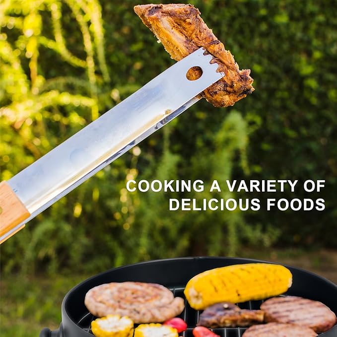 Charcoal BBQ Smoker, 16 Inch Heavy Duty Grill with 2 Cooking Area and Thermometer, 4 In 1 Vertical Smokers Grill for Outdoor Camping Backyard Picnic Party