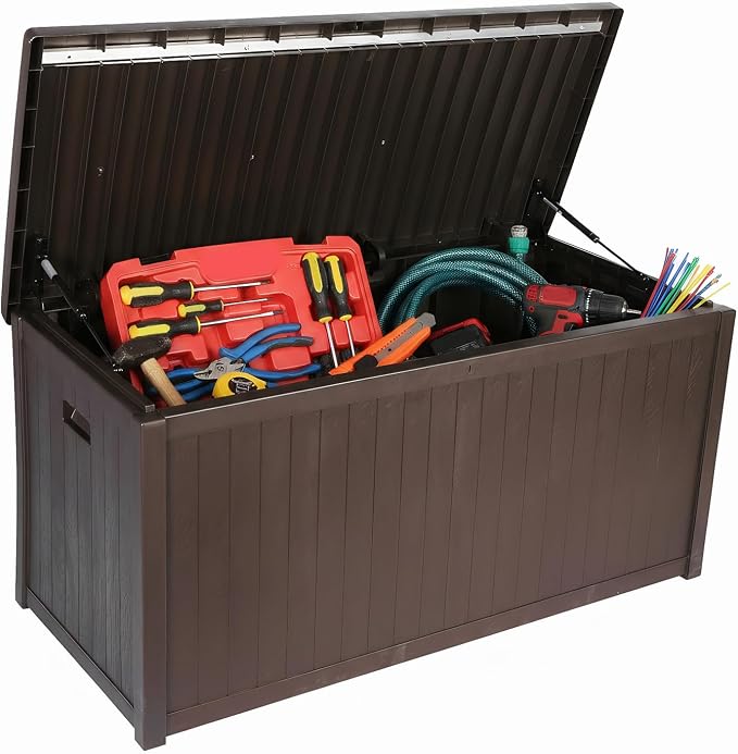 Large Outdoor Storage Boxes Lockable Garden Storage Box Waterproof Deck Box for Furniture Outside Cushions Gardens Pool Tools