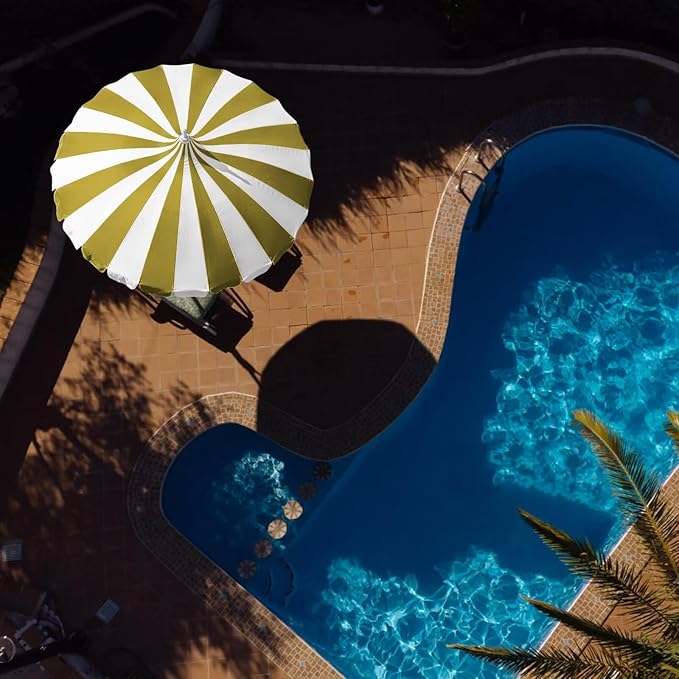 8Ft Patio Pagoda Umbrella, UV Protect Pool Umbrellas with Heavy Duty Pole, Outdoor Market Umbrella for Holiday Garden Backyard