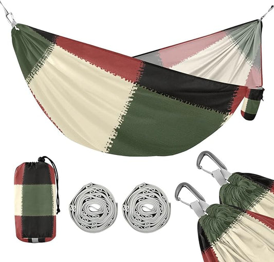 Green Red Buffalo Plaid 330lb Capacity Hammocks with Portabl Carry Bag Swing Hammock for Outside Patio Backyard Poolside amacas para patios con Base de adultos
