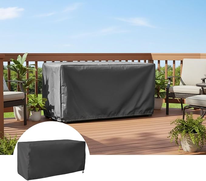 Outdoor Deck Box Cover for Patio Storage Box Protection with Secure Fit, 123x62x55 cm and 158x76x69 cm Options