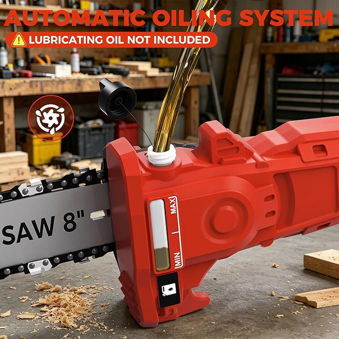 SHOHO Cordless Pole Saw Compatible with Milwaukee M18 Battery, Electric Pole Saws for Tree Trimming Battery Powered, Auto Lubrication System, Adjustable Pole Chainsaw (Battery not Included)