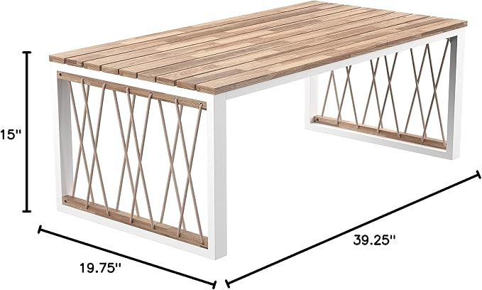 SEI Outdoor Patio Furniture - Wallmond Outdoor Cocktail Table - Transitional Design Natural Solid Wood - Ideal for Patio, Backyard (OD1140700)