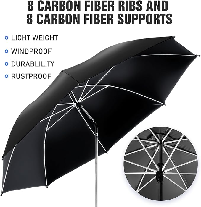 Beach Umbrella, 360 ° Chair Umbrella with Clamp, UPF50+ Shade for Beach, Sand, Patio, Yard (Not Includ Chair)