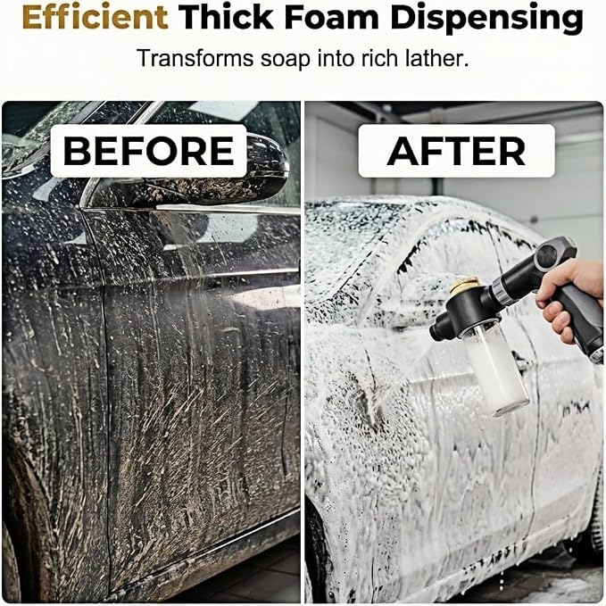 Aquoxis Pressure Washer 2026 New Power Jet Water Upgrade Adjustable High Pressure Hose with Three Spray Modes and 360° Rotating Nozzle Function Watering Sprayer for Cleaning Yard Pets Car (1 Pack)