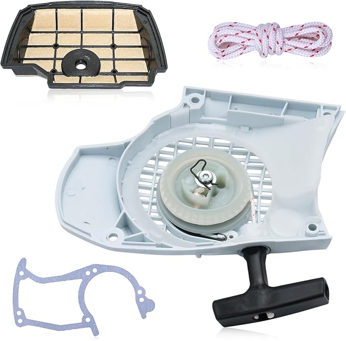 1145 080 2100 Recoil Starter Assembly For Stihl MS201 MS201T MS201TC Chainsaw Recoil Rewind Pull Starter with Air Filter Replace 1145-080-2100