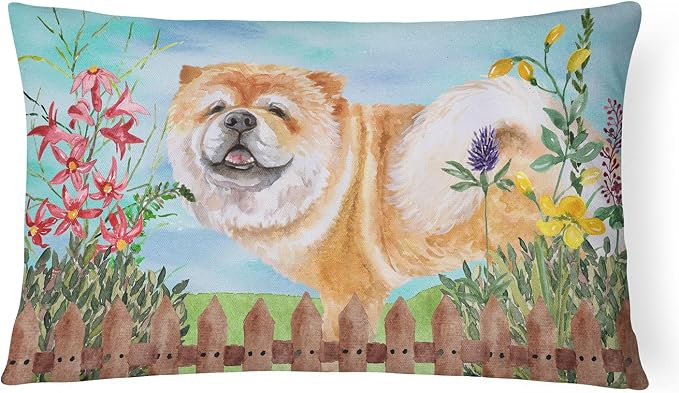 Caroline's Treasures CK1257PW1216 Cane Corso Spring Canvas Fabric Decorative Pillow Machine Washable, Indoor Outdoor Decorative Pillow for Couch, Bed or Patio, 12HX16W