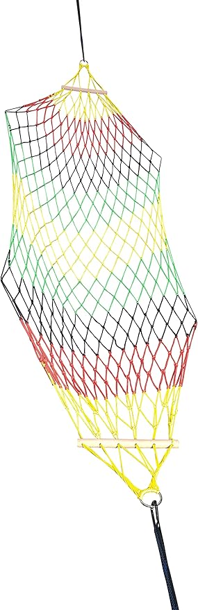 Naturejam Rasta Hammock-Portable Jamaican Camping Mesh Rope Hammock with Carrying Bag and Tree Straps
