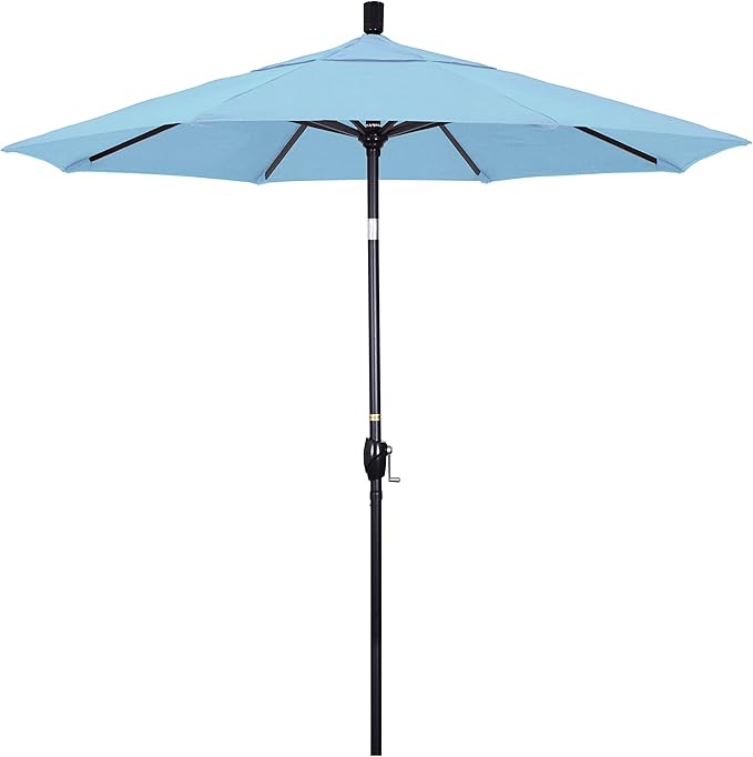 California Umbrella 7.5' Round Aluminum Market Umbrella, Crank Lift