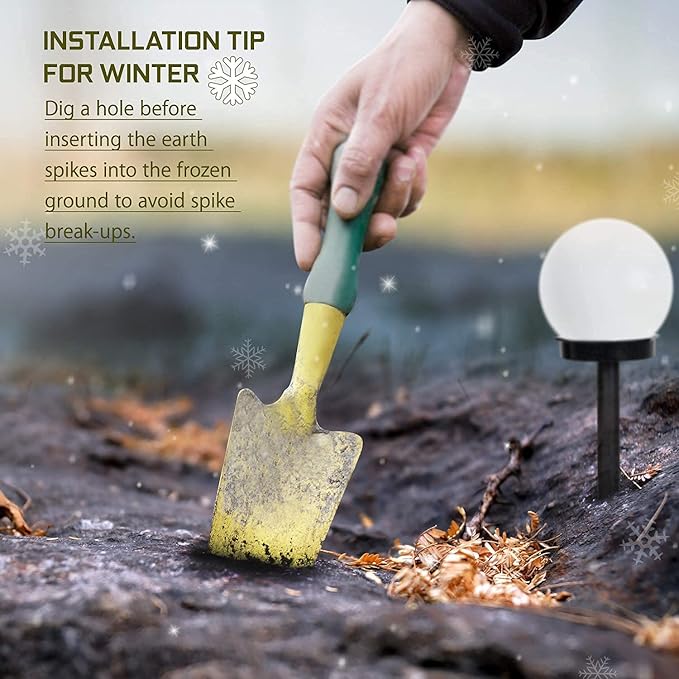 Otdair Solar Lights Outdoor, 8 Pack Solar LED Globe Powered Garden Light Waterproof for Yard Patio Walkway Landscape In-Ground Spike Pathway Cool White