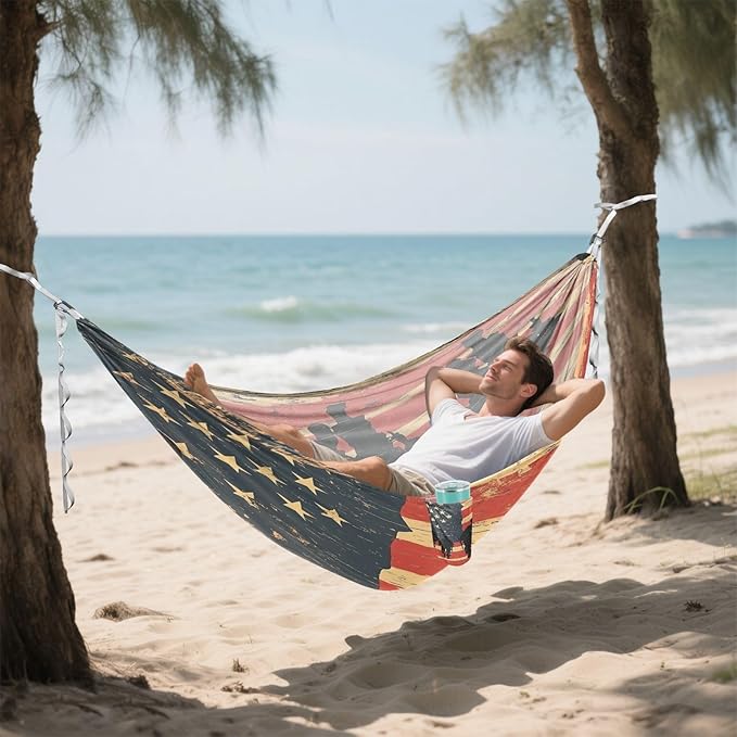 National Vietnam War Veterans Day Army Outdoor Hammock with Tree Straps Tree Hammock for Outside Beach Patio Garden