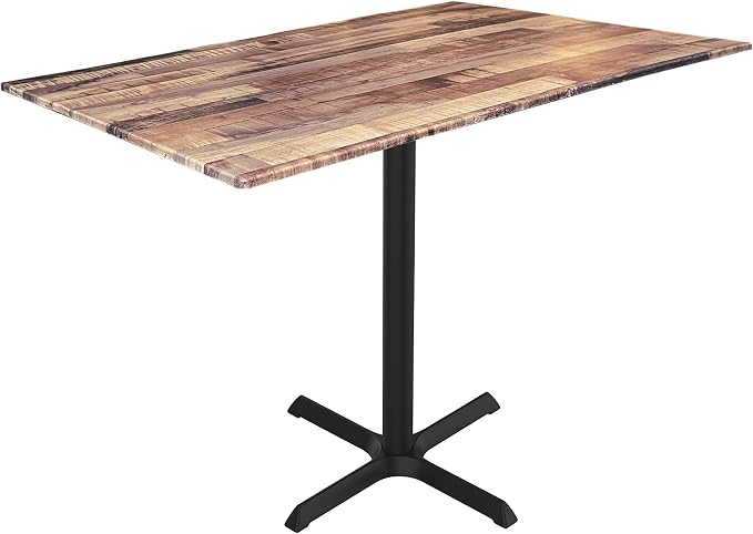 HBS 36" Tall OD211 Indoor/Outdoor All-Season Table with 32" x 48" Rustic Top