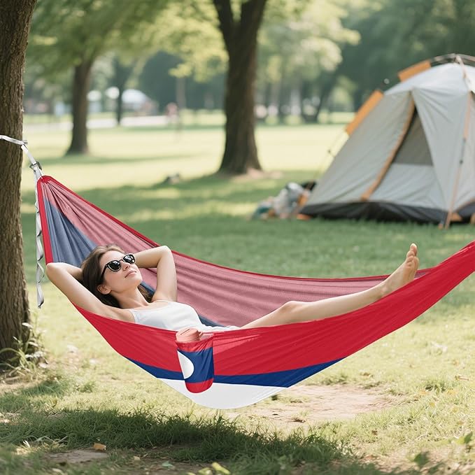 National Flag of Kazakhstan Hammocks with Portabl Carry Bag Backyard Hammock for Indoor Outdoor Patio