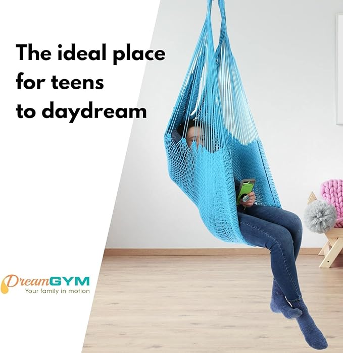 DreamGYM Hammock Swing Chair - Therapy Swing - Sensory Swing for Adults and Children - Sky Blue