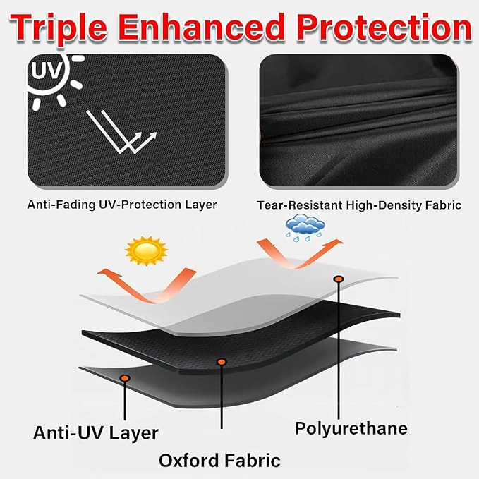 Patio Chair Cover, Outdoor Chair Cover Waterproof 210D, Stacked Chairs Lounge Chair Covers Outdoor Stack Chairs for All Weather Protection, Black, 25"L x 25"W x 47”H (2 Pack)