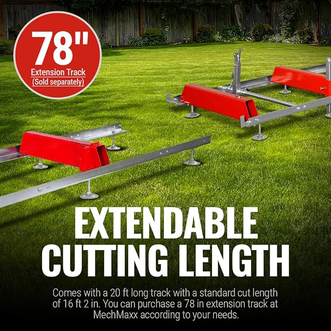 MechMaxx 36" MAX Portable Sawmill, 25HP 688cc HONDA GX690 V-Twin Engine, 35" Board Width, 20' Track Length, (10 x Blades Included),Model SM36HMAX