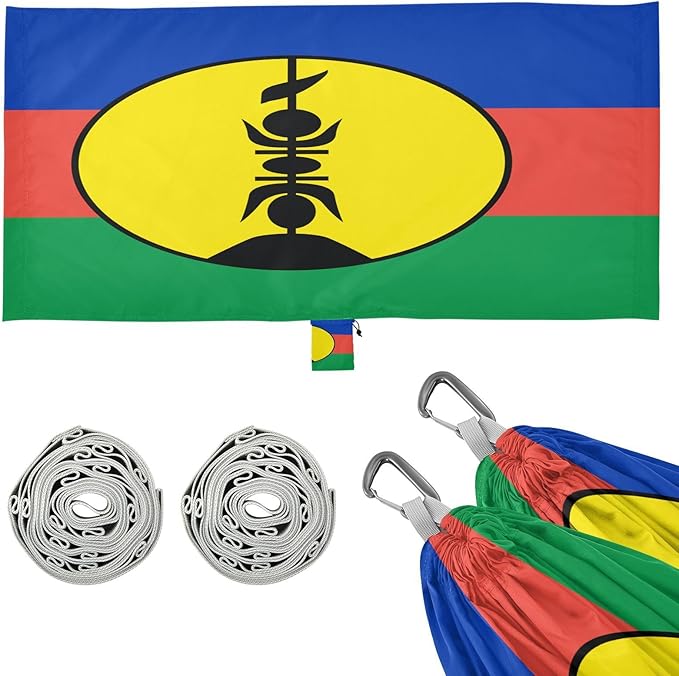 Flag of New Caledonia (Variant) Hammocks with Portabl Carry Bag Backyard Hammock for Indoor Outdoor Patio