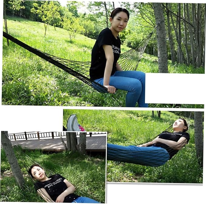 Levemolo Camping Hammock Portable Nylon Outdoor Hammock Garden Patio Sleep Camping Strong Rope