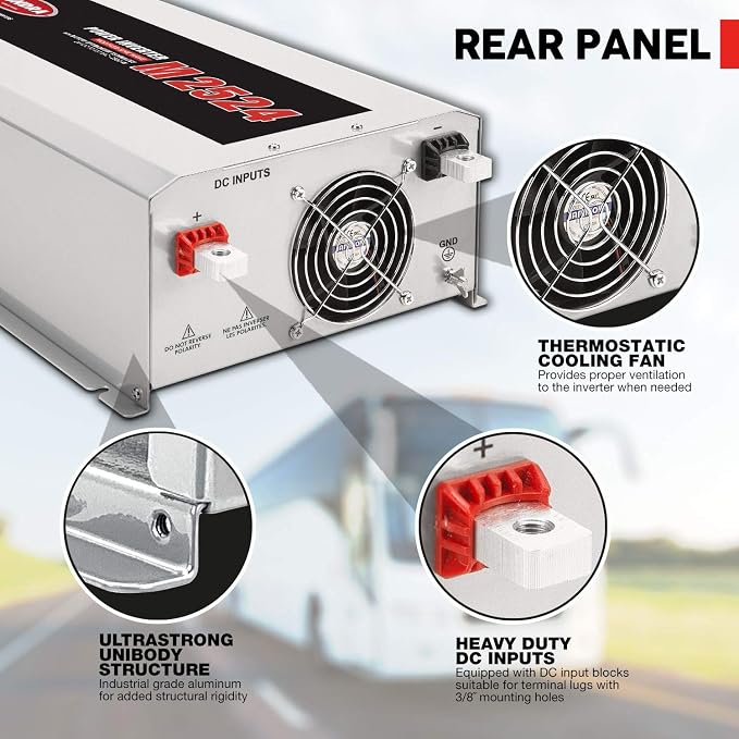 TUNDRA M Series - Power Inverter - Modified Sine Wave 2500W / 24 Volts DC to 120 Volts AC - M2524