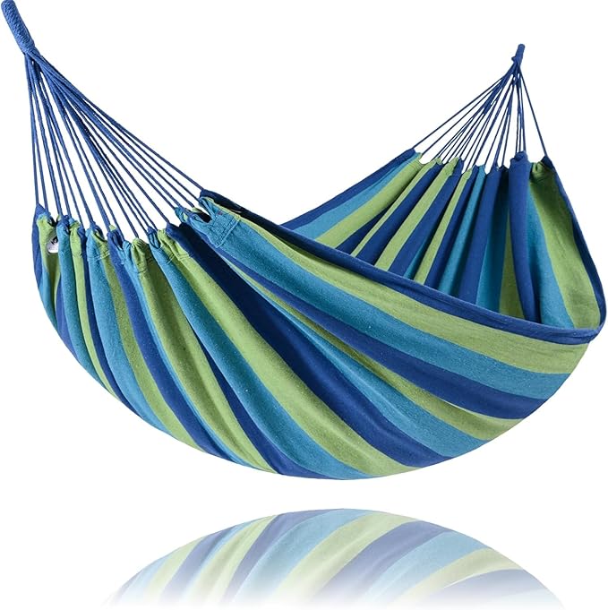 Hammock with Stand for Outside, Hammock Chair Foldable Portable, Anti-Tip Double Hammock with Carry Bag for Camping, Backyard, Patio, Beach (A-74.8 x 31.5 in)