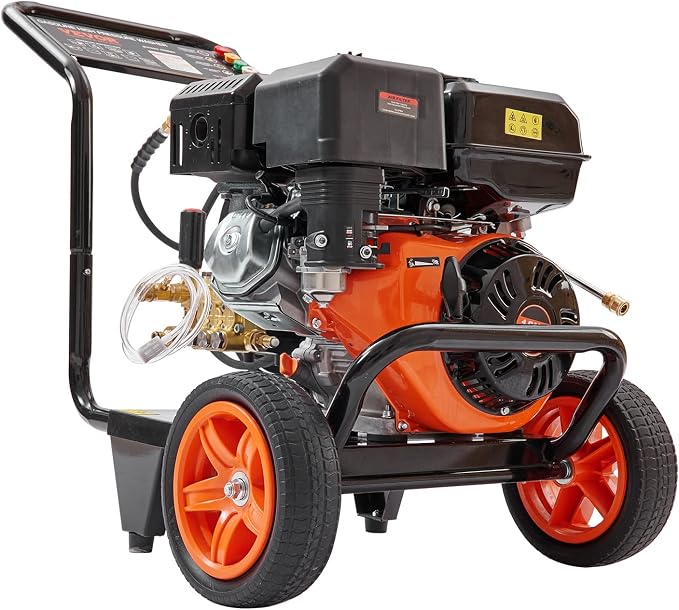VEVOR Gas Pressure Washer, 4400 PSI 4.0 GPM, Gas Powered Pressure Washer with Copper Pump, Spray Gun and Extension Wand, 5 Quick Connect Nozzles, for Cleaning Cars, Homes, Driveways, Patios
