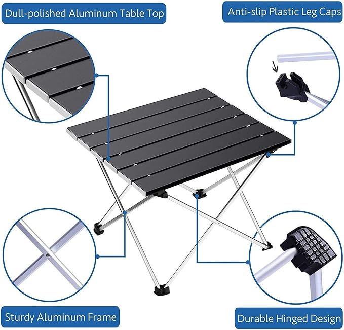 Folding Dining Table Outdoor Garden Furniture Sets Coffee Side Marching Tables Salon porable Folding Picnic Fishing Table Camping Supplies Equipment (Color : Blue 40x35x29cm)
