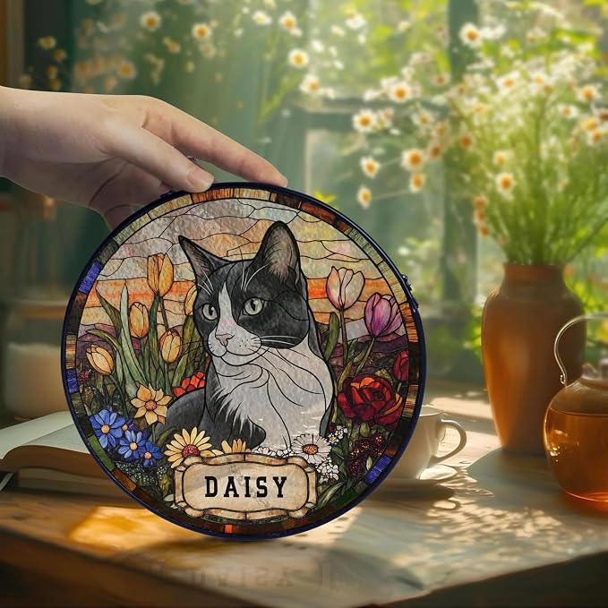 Personalized Pet Memorial Suncatcher Dog Cat, Pet Memorial Suncatcher, Custom Pet Loss Suncatcher, Gifts for Dog Lovers