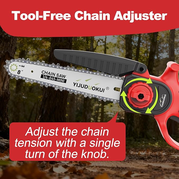 8" Cordless Mini Chainsaw with 2 Batteries | for Pruning, Trimming and Small Wood Cutting