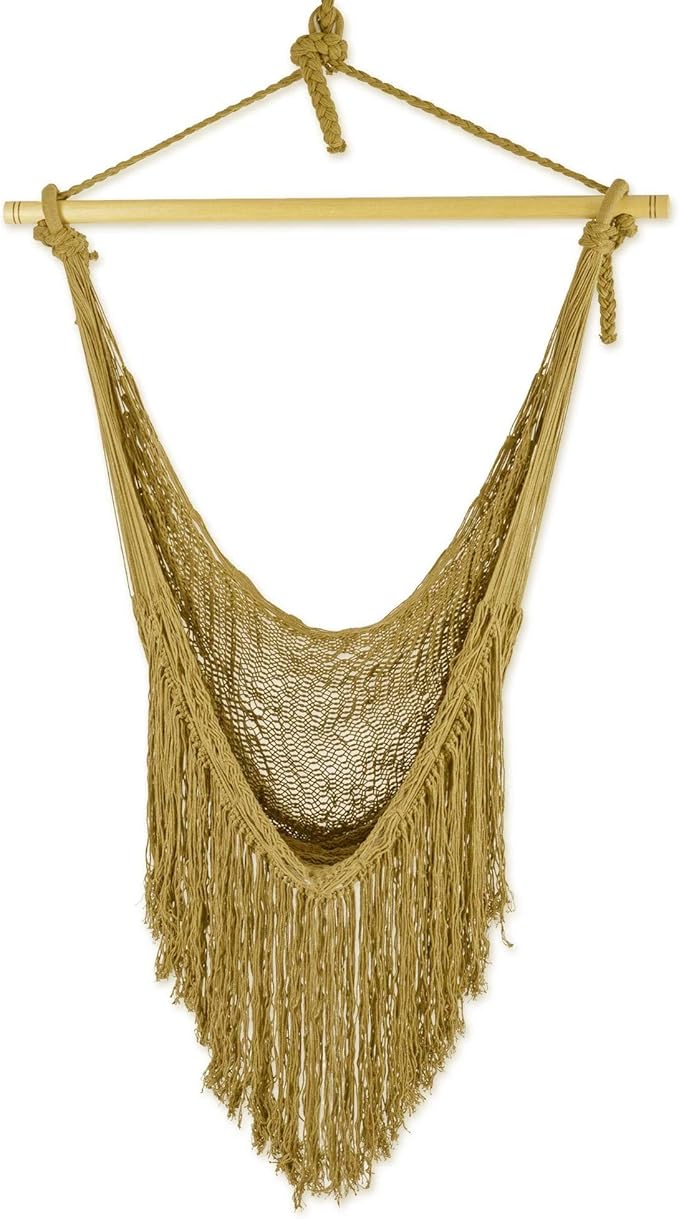 Novica Handmade Sea Breezes in Olive Green Cotton Hammock Swing (Single)