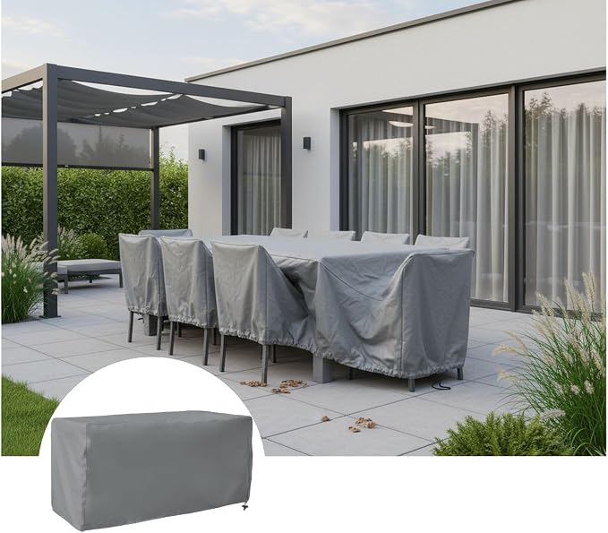 Outdoor Deck Box Cover for Patio Storage Box Protection with Secure Fit, 123x62x55 cm and 158x76x69 cm Options