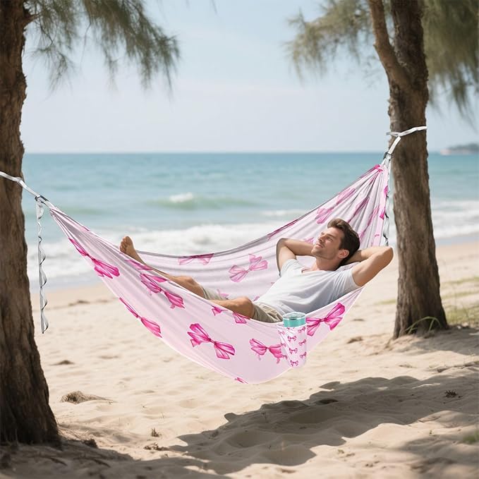 Hammocks for Outside Bow Camping Hammock Portable Hammocks with Tree Straps and Carry Bag Camping Accessories for Hiking Beach Outdoor
