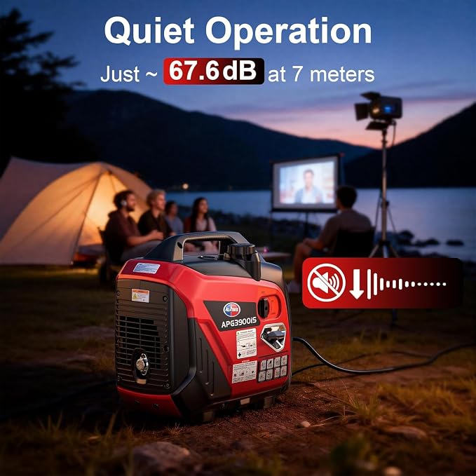 All-Power 3300W Portable Inverter Generator – Quiet Small Gas-Powered Generator with ECO Mode, CO Sensor, Ideal for Camping, Home Use Emergency Backup