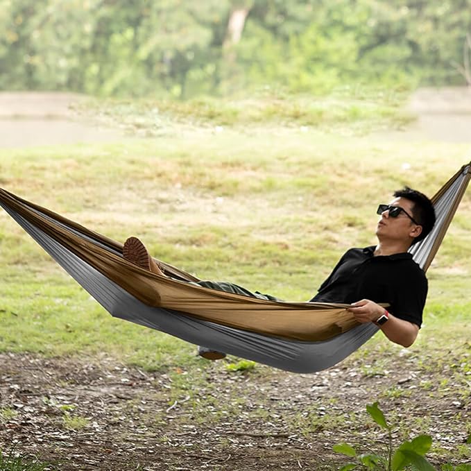 BNEI Double Hammock, Parachute Fabric, Easy to Carry, 270 * 140 cm, max. Weight 200 kg