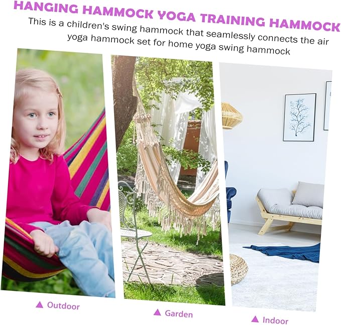 POPETPOP 1set Outdoor Boy Girl Aerial Hammock for Home Use and Easy to Install for Relaxation Play and Training