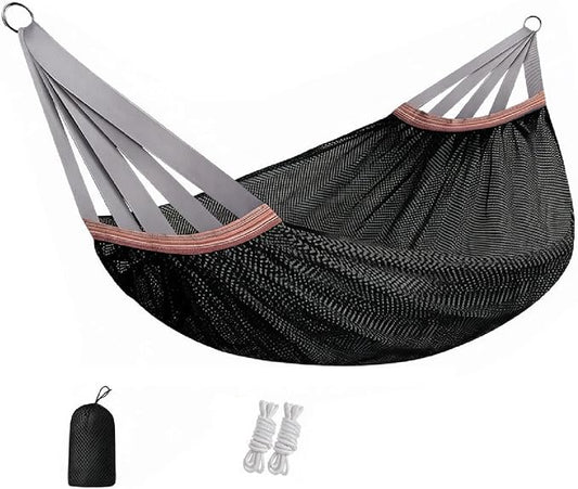 Double Hammock for Camping Outdoor Portable Mesh Swing Chair | Breathable Fabric, Anti Roll Design, Extra Thick Weave, Stable Support, Easy Setup, Space Saving Storage