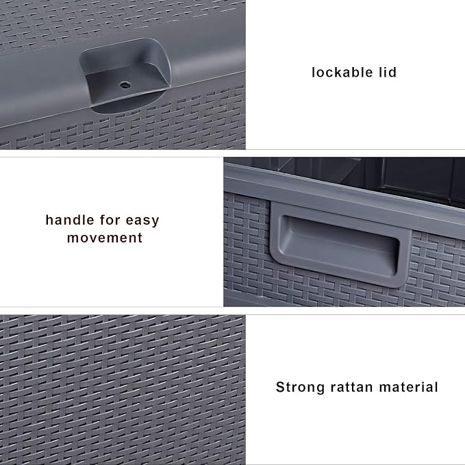 120 Gallon 460L Deck Box-Organization and Storage for Patio Furniture Outdoor Garden Tools Outdoor Storage Outdoor Storage Box for Patio Furniture, Patio Cushions, Gardening Tools, Pool Supplies