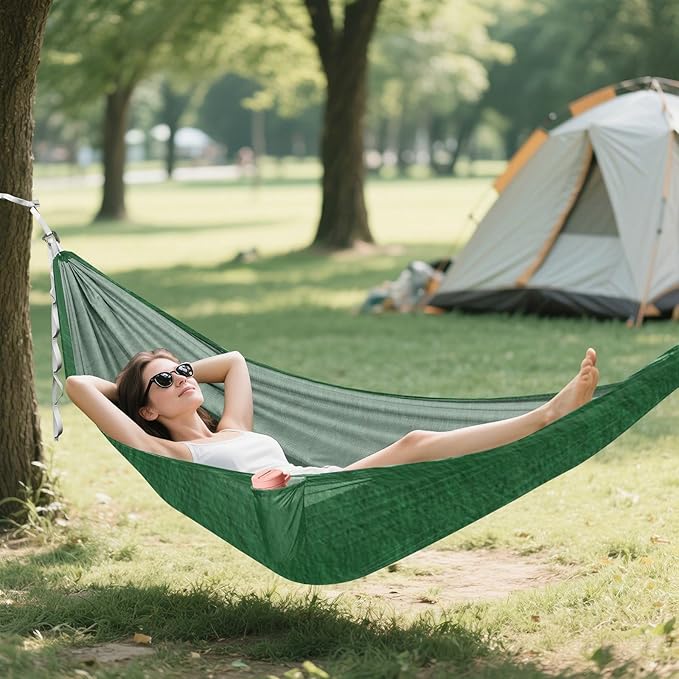 Green Solid Color 330lb Capacity Hammocks for Camping Swing Hammock for Indoor Outdoor Patio Base para poner hamaca