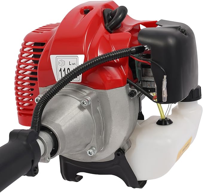 Gas Pole Chain Saw, 43CC 2 Stroke Gas Pole Saw, Tree Branch Pruner 12" Long Pruning Chain Saw 11.4-Foot Extendable Reach 1.25kw 1.7HP Gas Powered for Tree Pruning And Maintenance Red