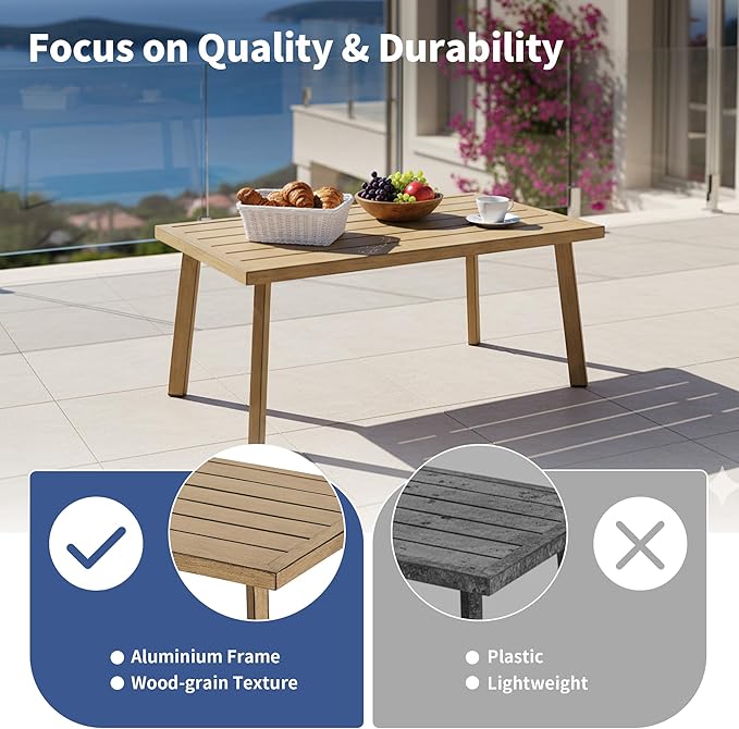 Patio Conversation Sets, 4 Piece Patio Furniture Sets with Loverseat、Armchair Sofa & Coffee Table, Aluminum Modern Outside Sectional Furniture for Garden, Backyard, Porch (Brown)