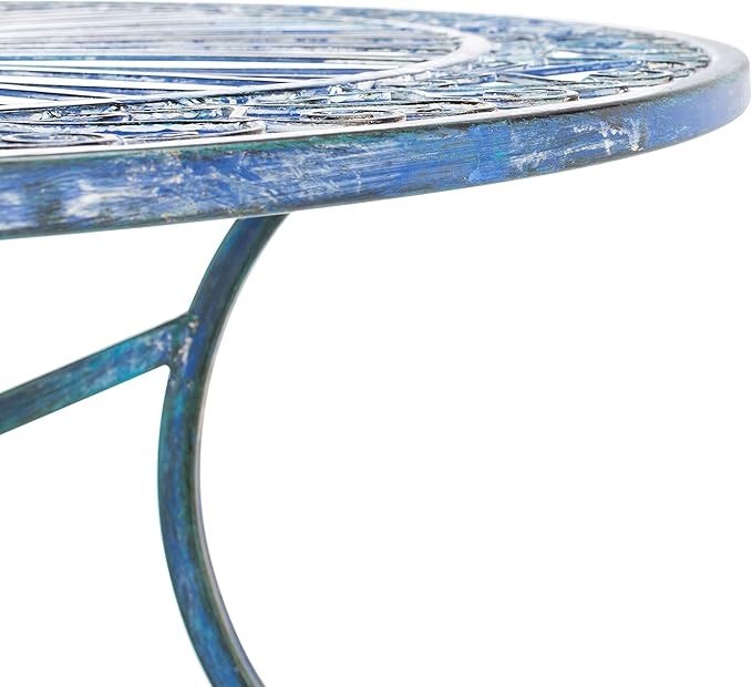 Safavieh PAT5003C Outdoor Collection Thessaly Victorian Antique Blue 5-Piece Set Dining