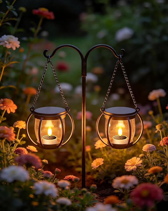 SoulBay Solar Tea Lights Outdoor Waterproof, 6 Pack Small Flameless Flickering Small Bright LED Candles Lights with Dusk to Dawn Sensor for Lanterns Window Chandelier Garden Patio Deck Décor
