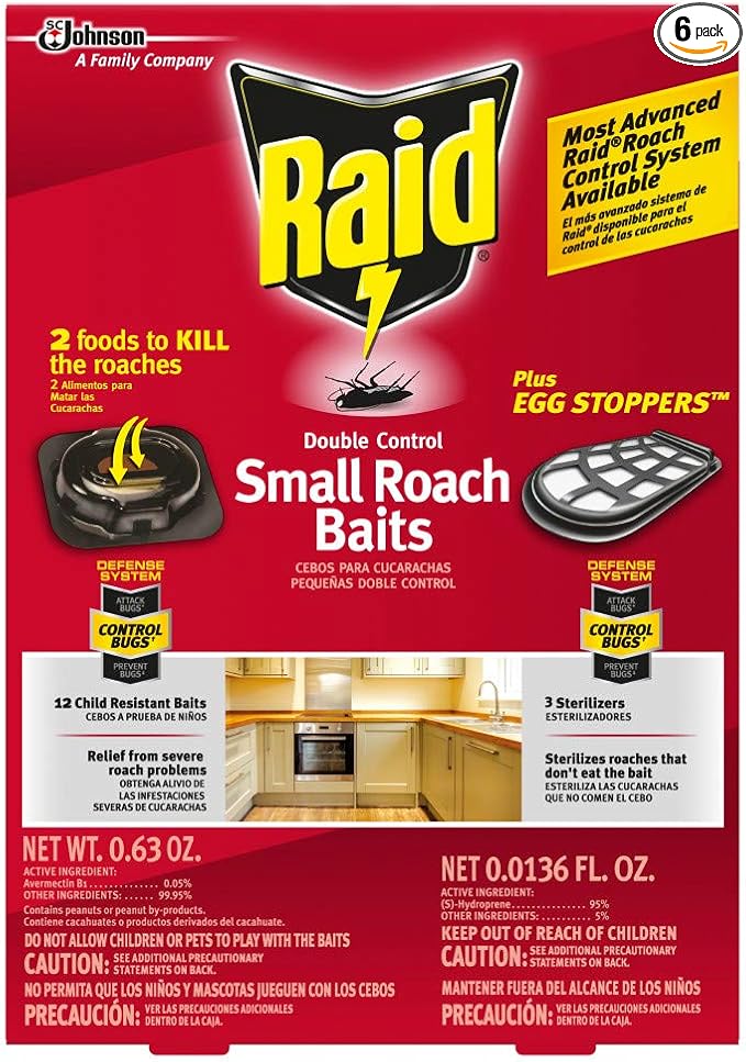 Raid Double Control Small Roach Baits Plus Egg Stopper 0.63 Ounce (Pack of 1)