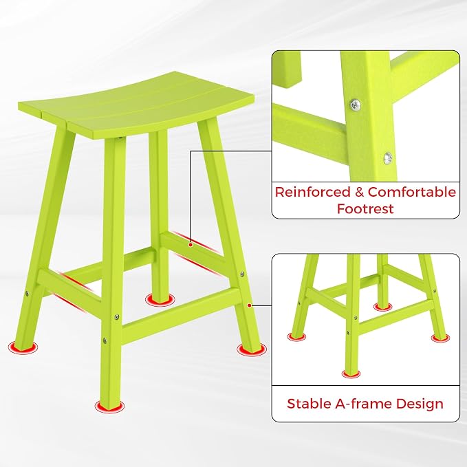 Costaelm Outdoor Bar Table, 37" Counter Height Round Patio Cocktail Bar Table, Patio Bar Table 3-Pieces Set Bistro Dining Table Pub Table for Deck, Backyard, Garden, Lime