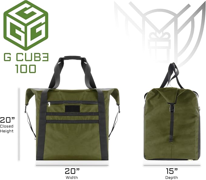 Xtreme Sight Line ~ G CUBƎ 100 Faraday Bag + XTECH Faraday Bag for Medium to Large Generators and Electronics ~ Protects Against EMP/CME/EMF/RF ~ OD Green Combo