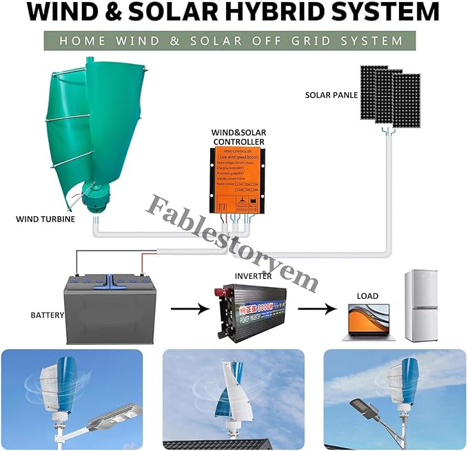 12000W Vertical Wind Power Turbine Generator Kit,12V/24V/48V Portable Maglev Wind Turbine Generator with Charge Controller for Boats Cabins Mobile Homes,A-24V