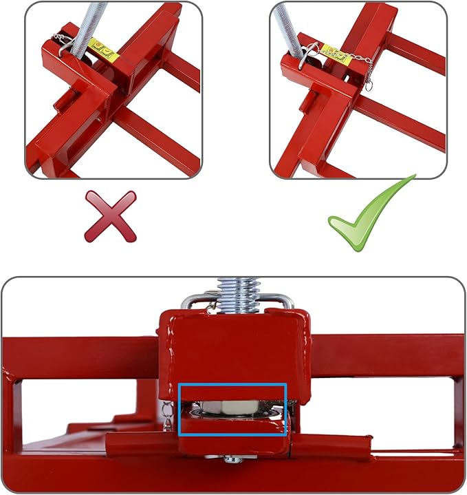 Generic 800 Lbs Capacity Lawn Tractor Lift, Ride-on Mower, Universal, 45 Tilt Adjustable, Red
