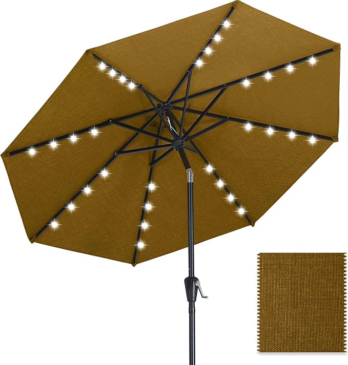 ABCCANOPY OLEFIN® 5-Year No Fading Patio Umbrella with Solar Lights (Land)